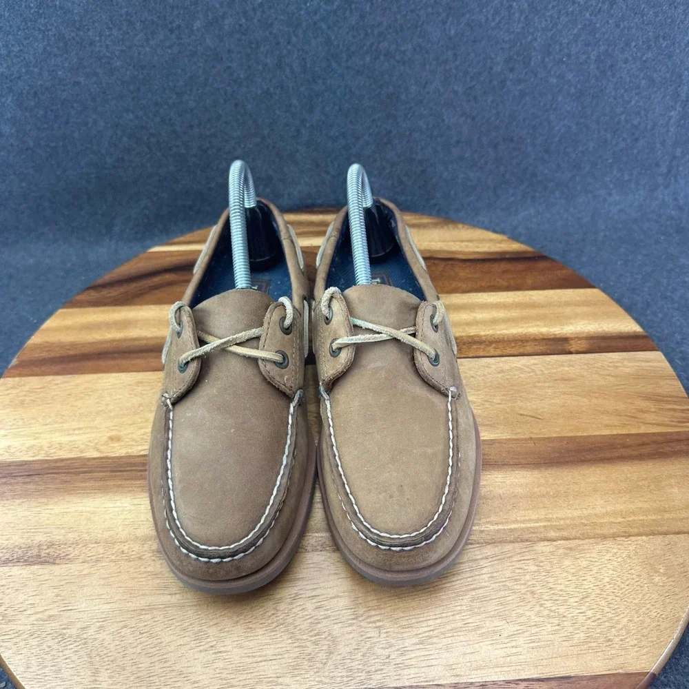 Timberland Boat Shoes Men's 7.5M Light Brown Genuine Leather Upper 71030 3444